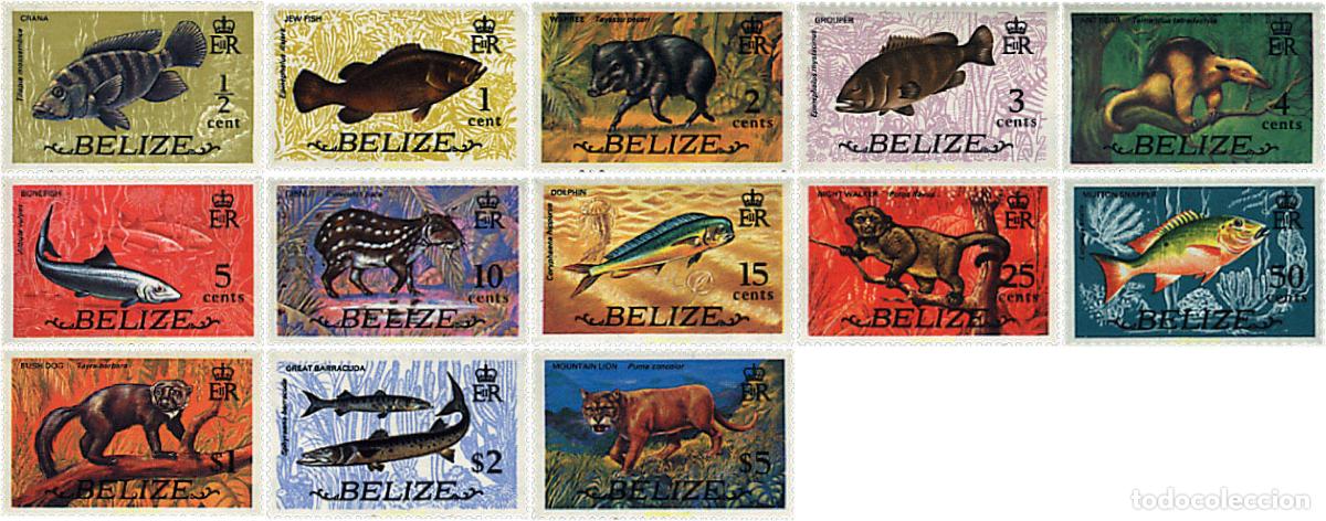 Sellos: 63348 MNH BELIZE 1974 FAUNA