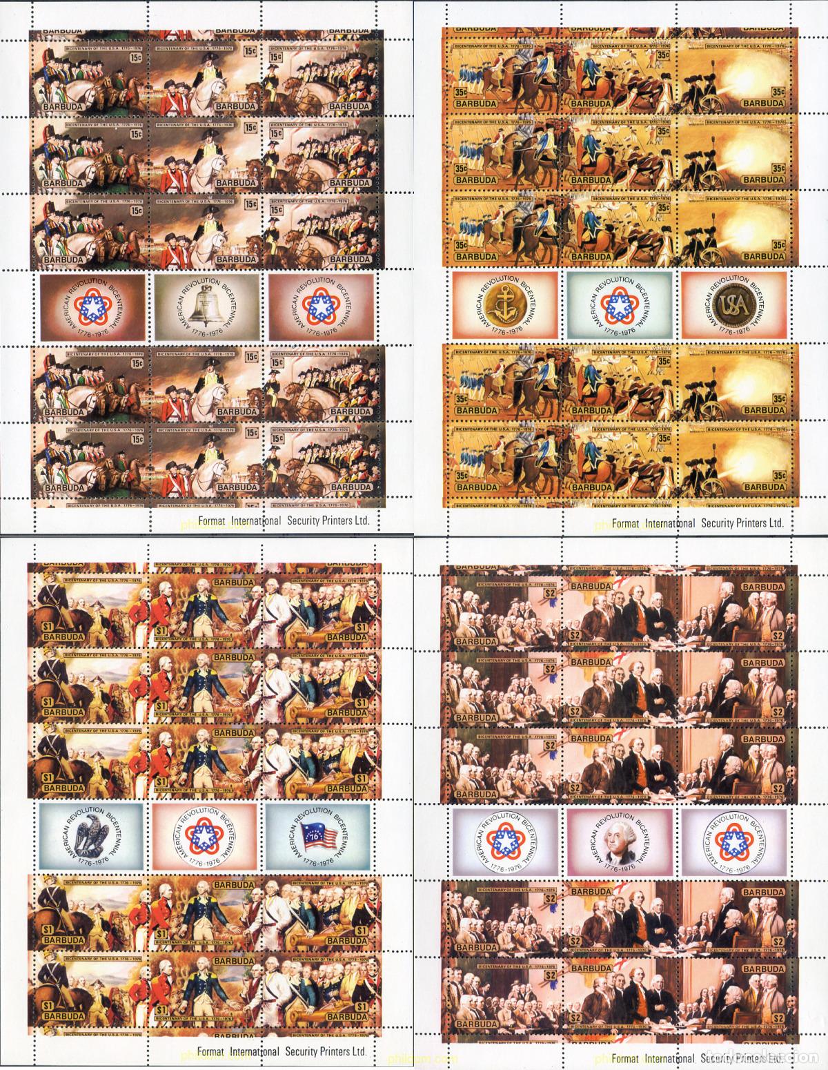 Sellos: 261775 MNH BARBUDA 1976 BICENTENARIO DE LA INDEPENDENCIA DE LOS ESTADOS UNIDOS