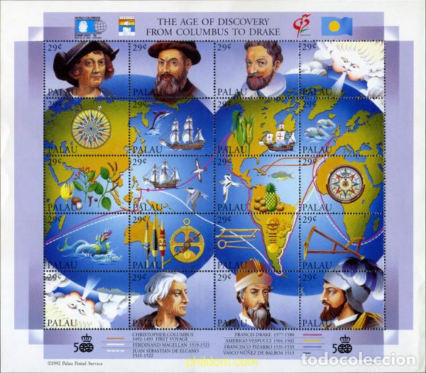 Sellos: 367685 MNH PALAU 1992 LA EDAD DE LOS DESCUBRIMIENTOS