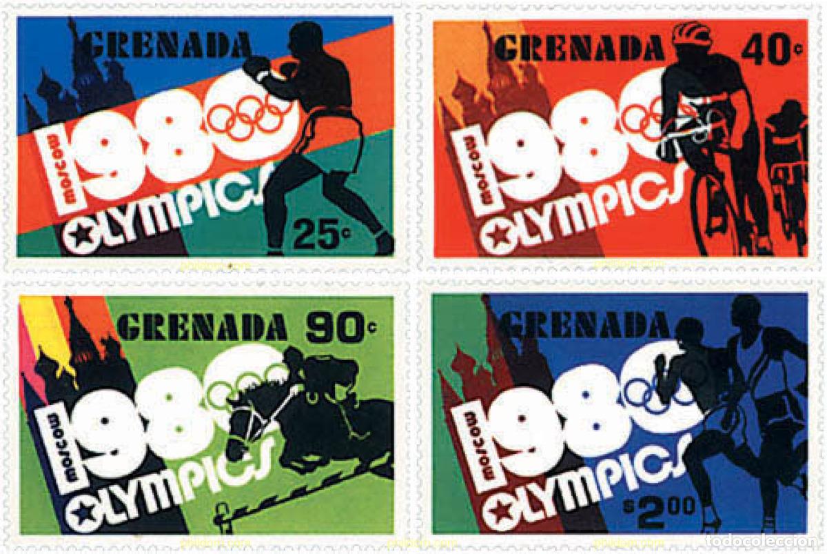 Sellos: 89893 MNH GRANADA 1980 22 JUEGOS OLIMPICOS VERANO MOSCU 1980
