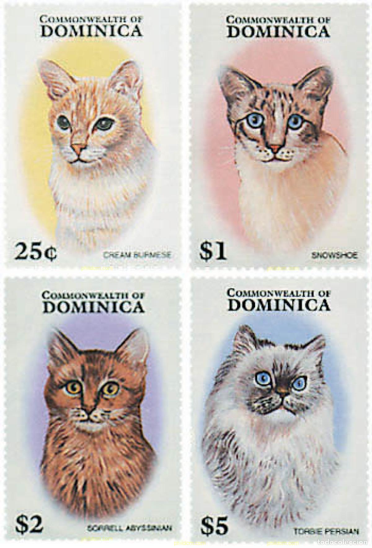 Sellos: 40626 MNH DOMINICA 1997 GATOS DEL MUNDO