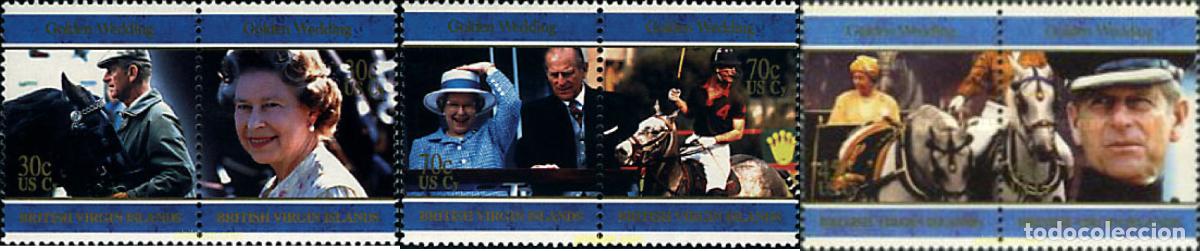 Sellos: 294421 MNH VIRGENES BRITANICAS Islas 1997 BODAS DE ORO DE ISABEL II Y EL PRINCIPE FELIPE