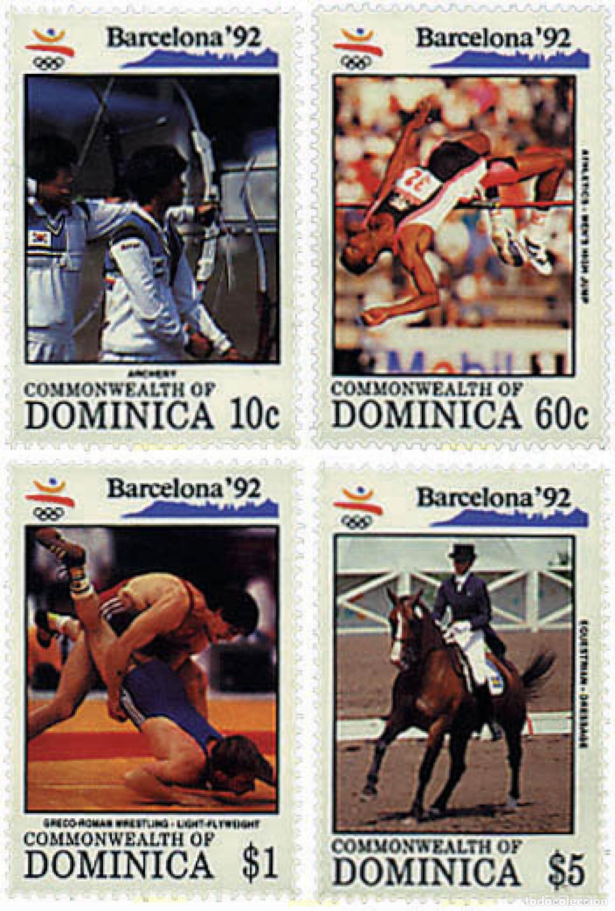 Sellos: 306808 MNH DOMINICA 1992 25 JUEGOS OLIMPICOS VERANO BARCELONA 1992