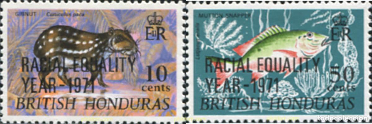 Sellos: 31337 MNH HONDURAS BRITANICA 1971 A&Ntilde;O DE LA IGUALDAD RACIAL