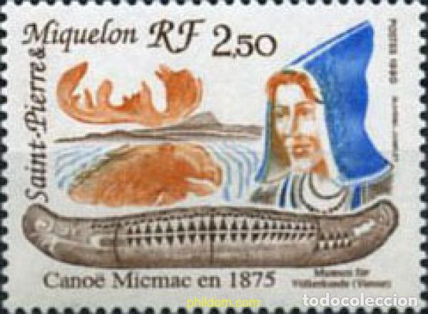 Sellos: 29787 MNH SAN PEDRO Y MIQUELON 1990 CANOA MICMAC.