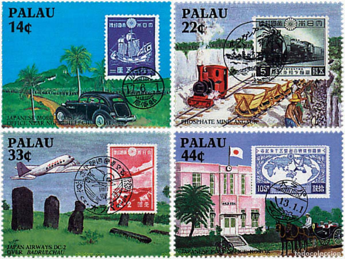 Sellos: 56817 MNH PALAU 1987 HISTORIA DEL CORREO CON JAPON