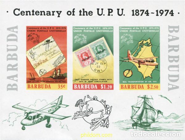 Sellos: 589550 MNH BARBUDA 1974 CENTENARIO DE LA UNION POSTAL UNIVERSAL