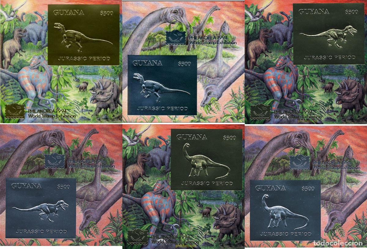 Sellos: 100435 MNH GUYANA 1994 FAUNA PREHISTORICA DEL PERIODO JURASICO