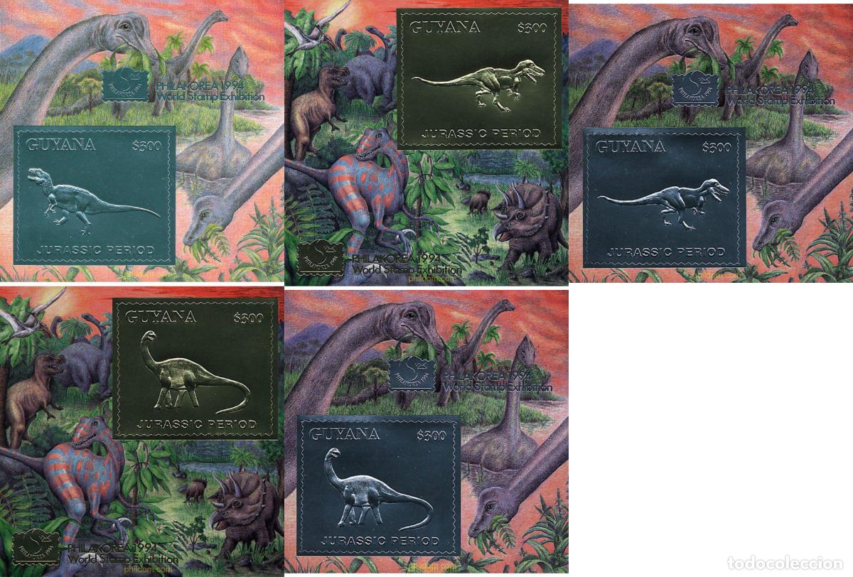 Sellos: 213428 MNH GUYANA 1994 FAUNA PREHISTORICA DEL PERIODO JURASICO