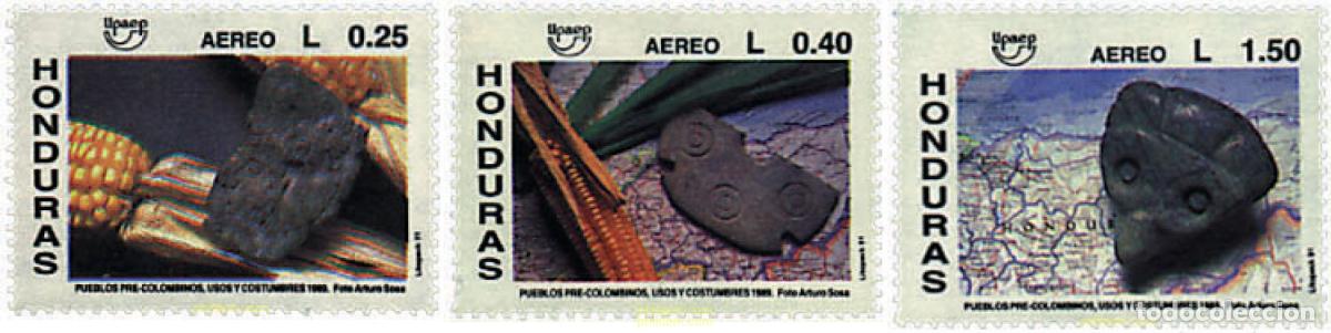 Sellos: 30843 MNH HONDURAS 1991 AMERICA-UPAEP 1989 - PUEBLOS PRECOLOMBIANOS, USOS Y COSTUMBRES