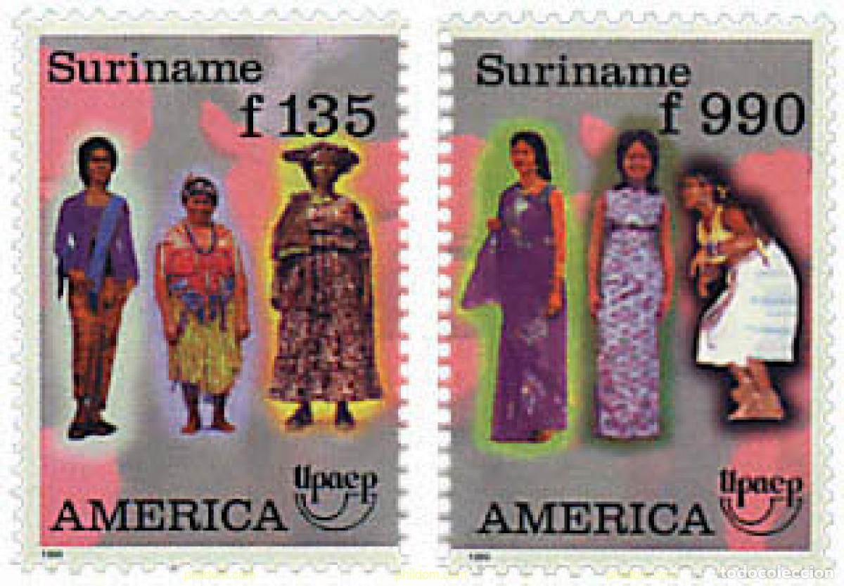 Sellos: 30986 MNH SURINAM 1996 AMERICA-UPAEP 1996 - TRAJES REGIONALES