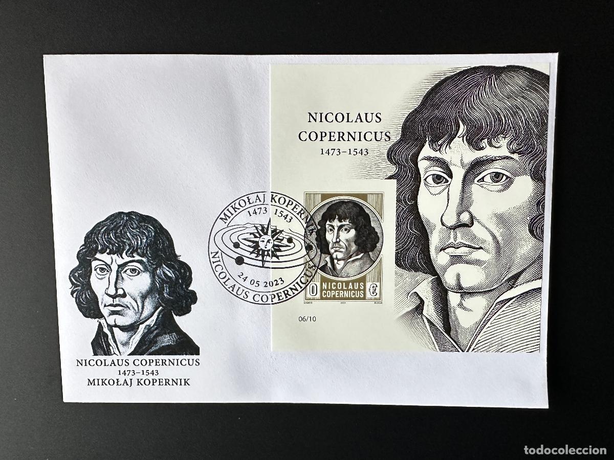 Stamps: 0&euro; 2023 - L&aacute;mina de recuerdo FDC IMPERF 'Nicolaus Copernicus' Matej Gabris tipo I