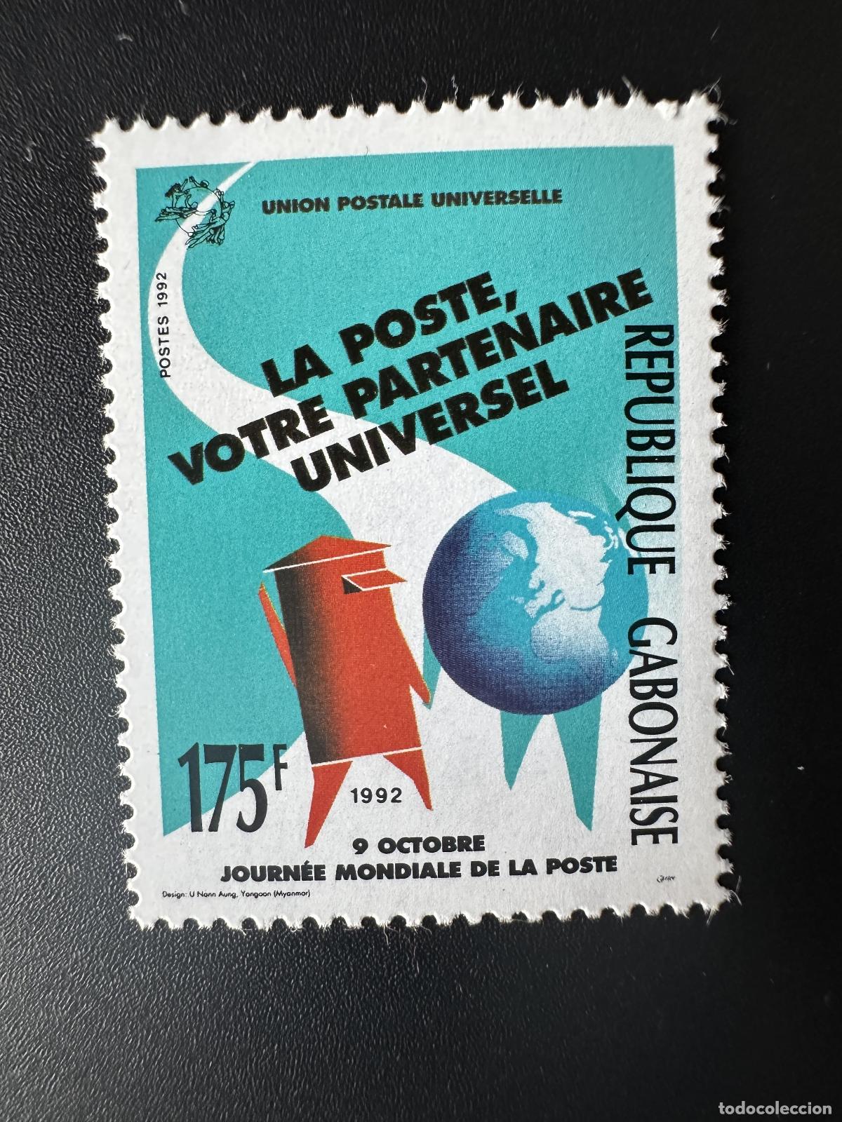 Sellos: Gab&oacute;n 1992 Mi. 1126 D&iacute;a Mundial del Correo 9 de octubre (UPU)