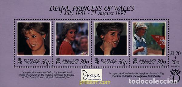 Sellos: 133369 MNH FALKLAND 1998 HOMENAJE A DIANA. PRINCESA DE GALES (1961-1997)