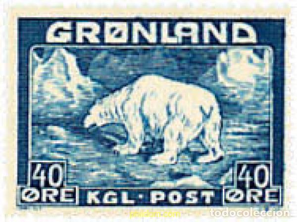 Sellos: 372571 HINGED GROENLANDIA 1946 REY CHRISTIAN X Y OSO POLAR