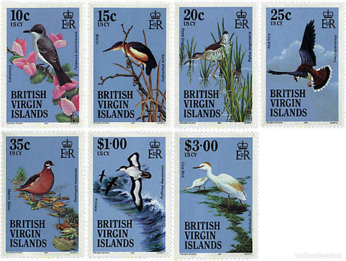 Sellos: 35889 MNH VIRGENES BRITANICAS Islas 1987 AVES