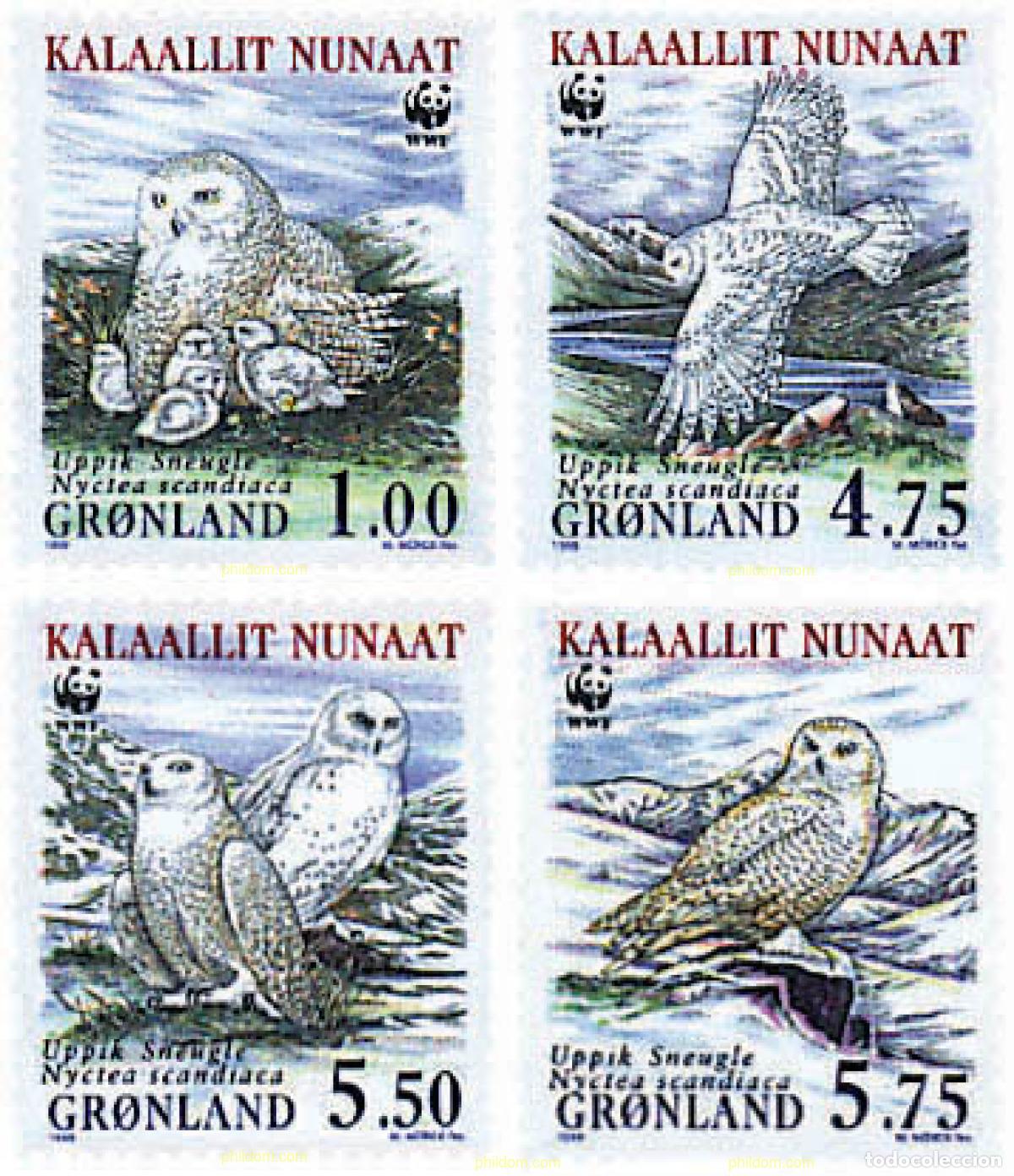 Sellos: 74198 MNH GROENLANDIA 1999 BUHO NIVAL