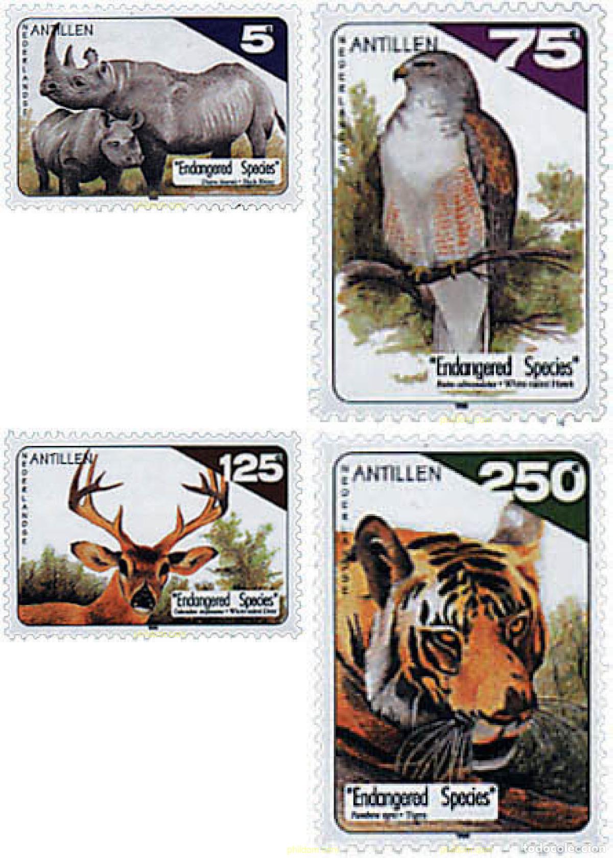 Sellos: 35214 MNH ANTILLAS HOLANDESAS 1998 FAUNA EN PELIGRO DE EXTINCION