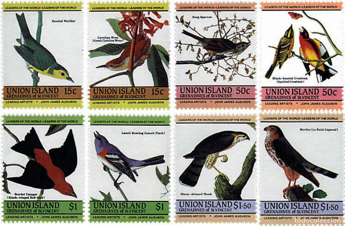 Sellos: 95338 MNH SAN VICENTE GRANADINAS. UNION ISLAND 1985 BICENTENARIO DEL NACIMIENTO DEL ORNITOLOGO J.J.
