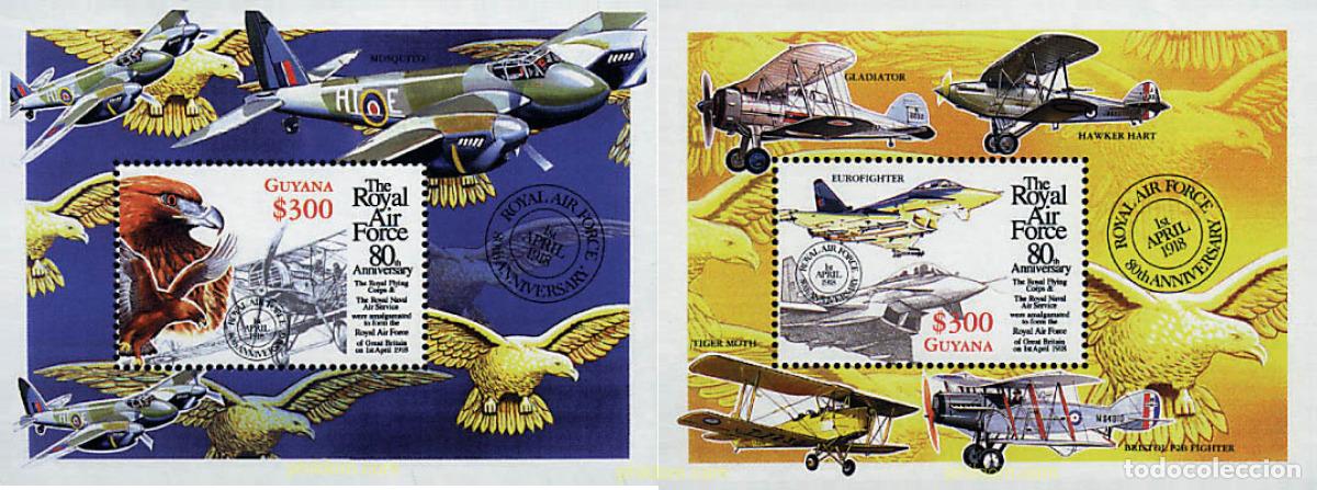 Sellos: 321480 MNH GUYANA 1998 80 ANIVERSARIO DE LA ROYAL AIR FORCE