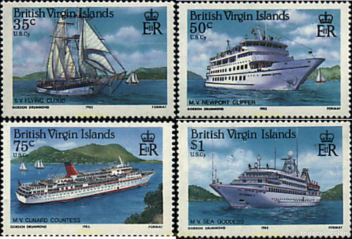 Sellos: 36361 MNH VIRGENES BRITANICAS Islas 1986 BARCOS