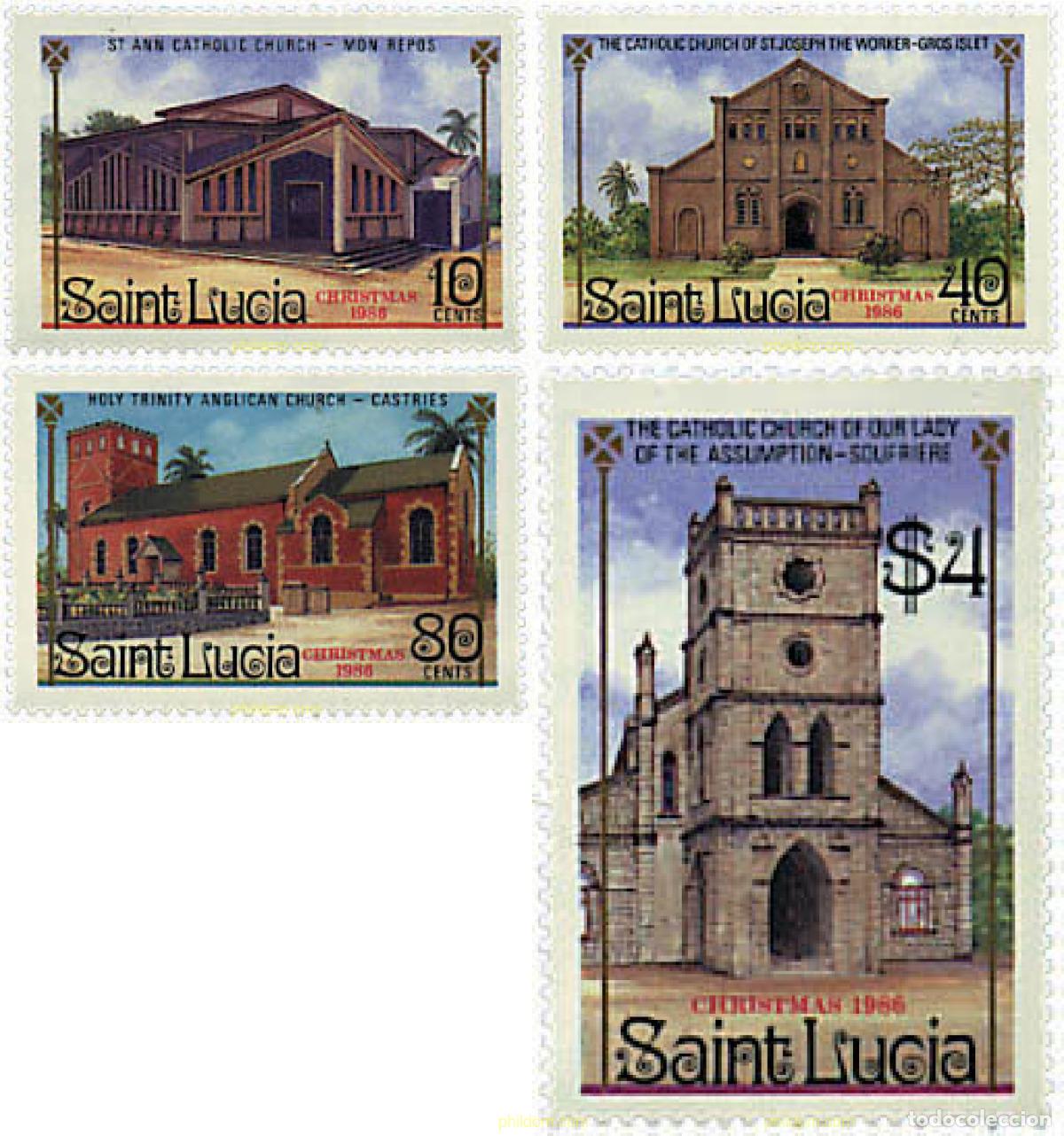 Timbres: 152495 MNH SANTA LUCIA 1986 NAVIDAD