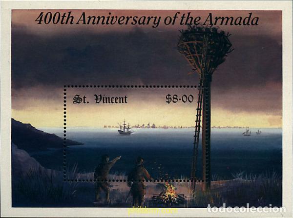 Timbres: 107047 MNH SAN VICENTE 1988 400 ANIVERSARIO DE DESTRUCCION DE LA ARMADA ESPA&Ntilde;OLA