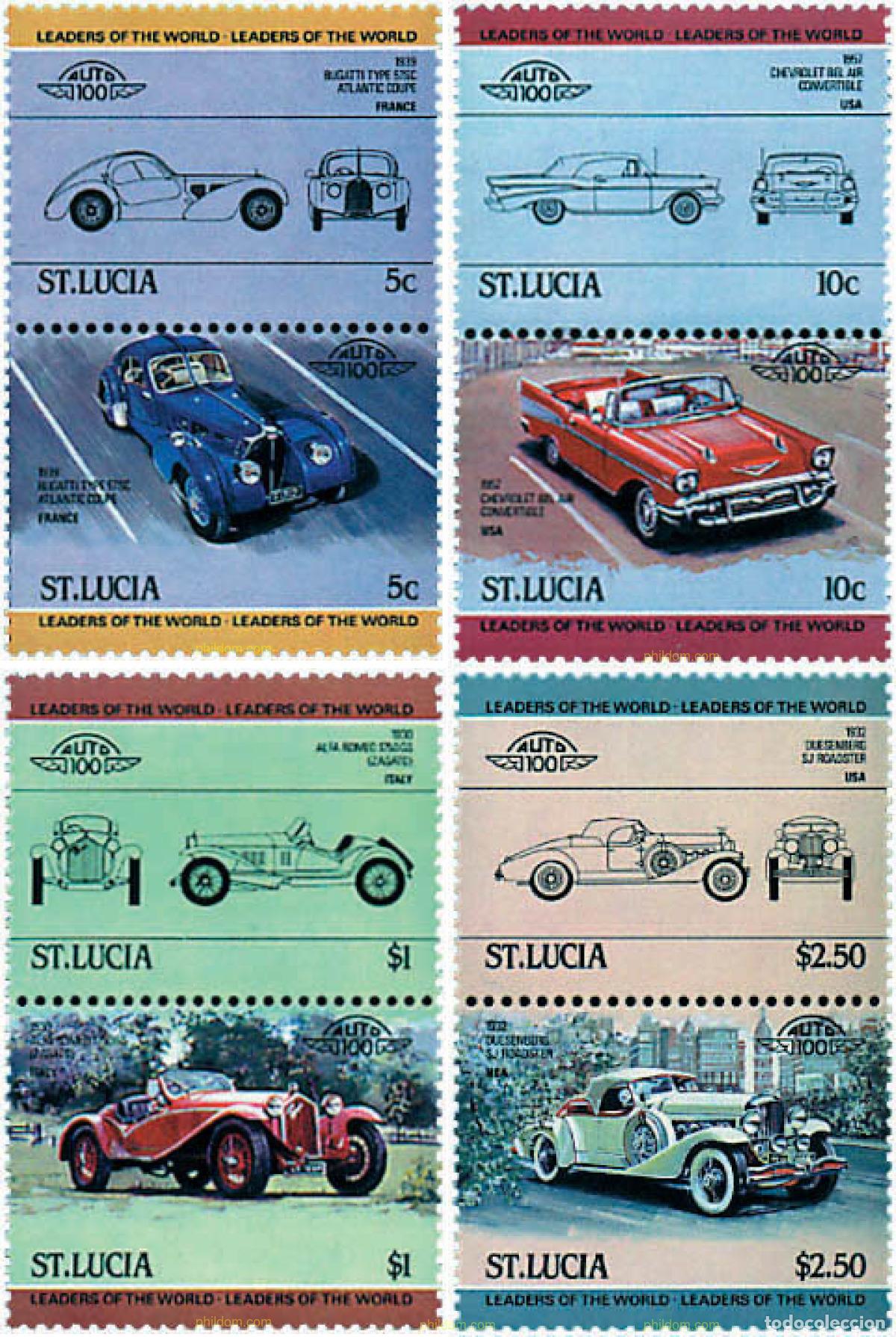Timbres: 5830 MNH SANTA LUCIA 1984 AUTOMOVILES