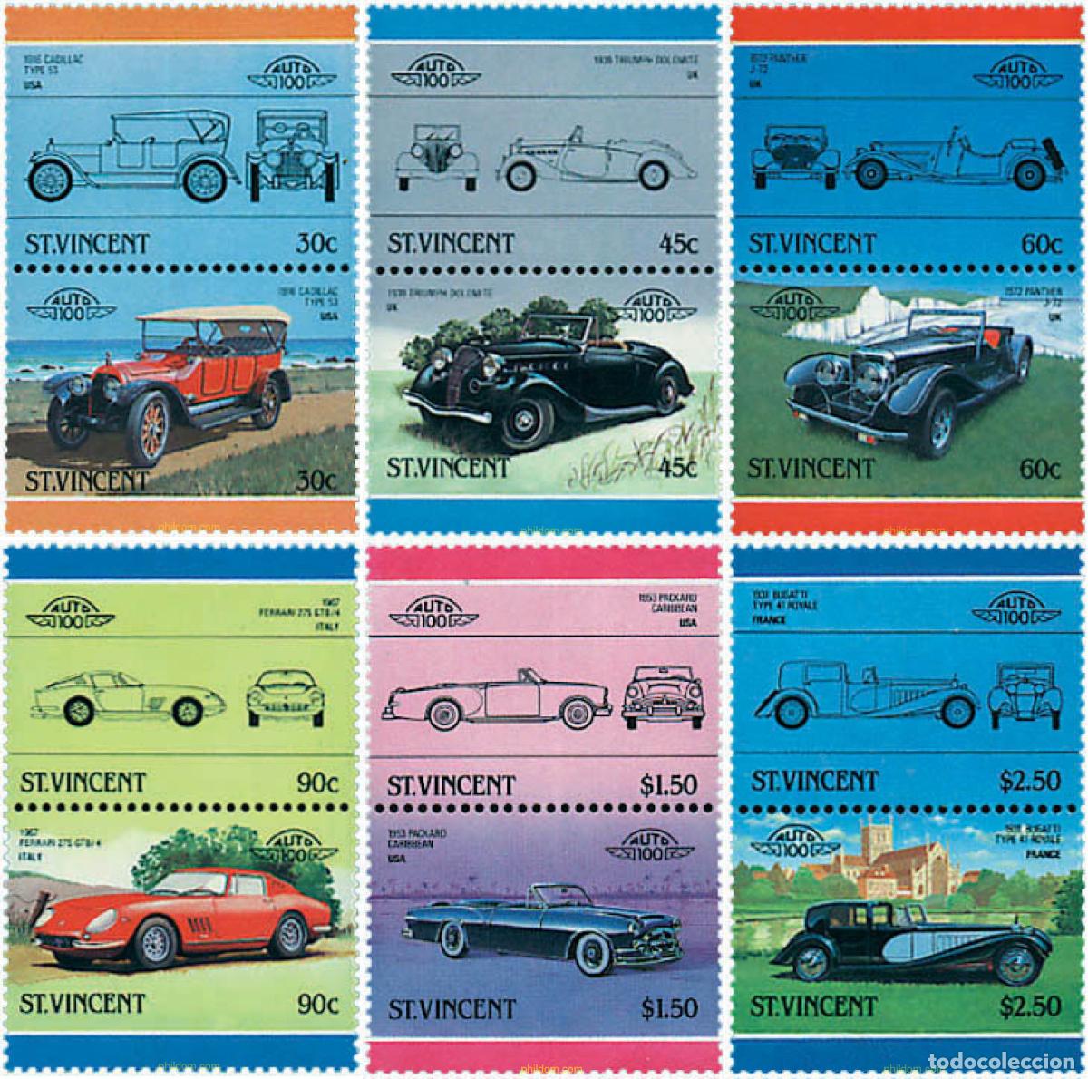 Timbres: 6723 MNH SAN VICENTE 1986 AUTOMOVILES