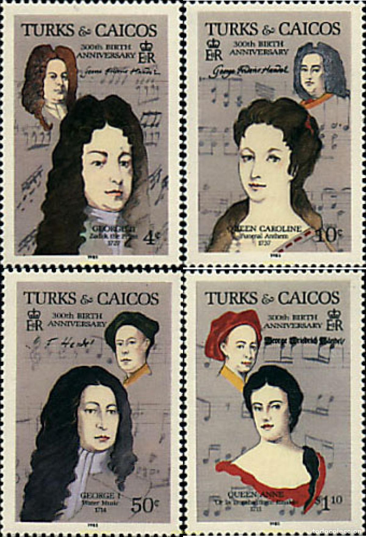 Timbres: 121816 MNH TURKS Y CAICOS 1985 300 ANIVERSARIO DEL NACIMIENTO DE GEORG FRIEDRICH H&Auml;NDEL