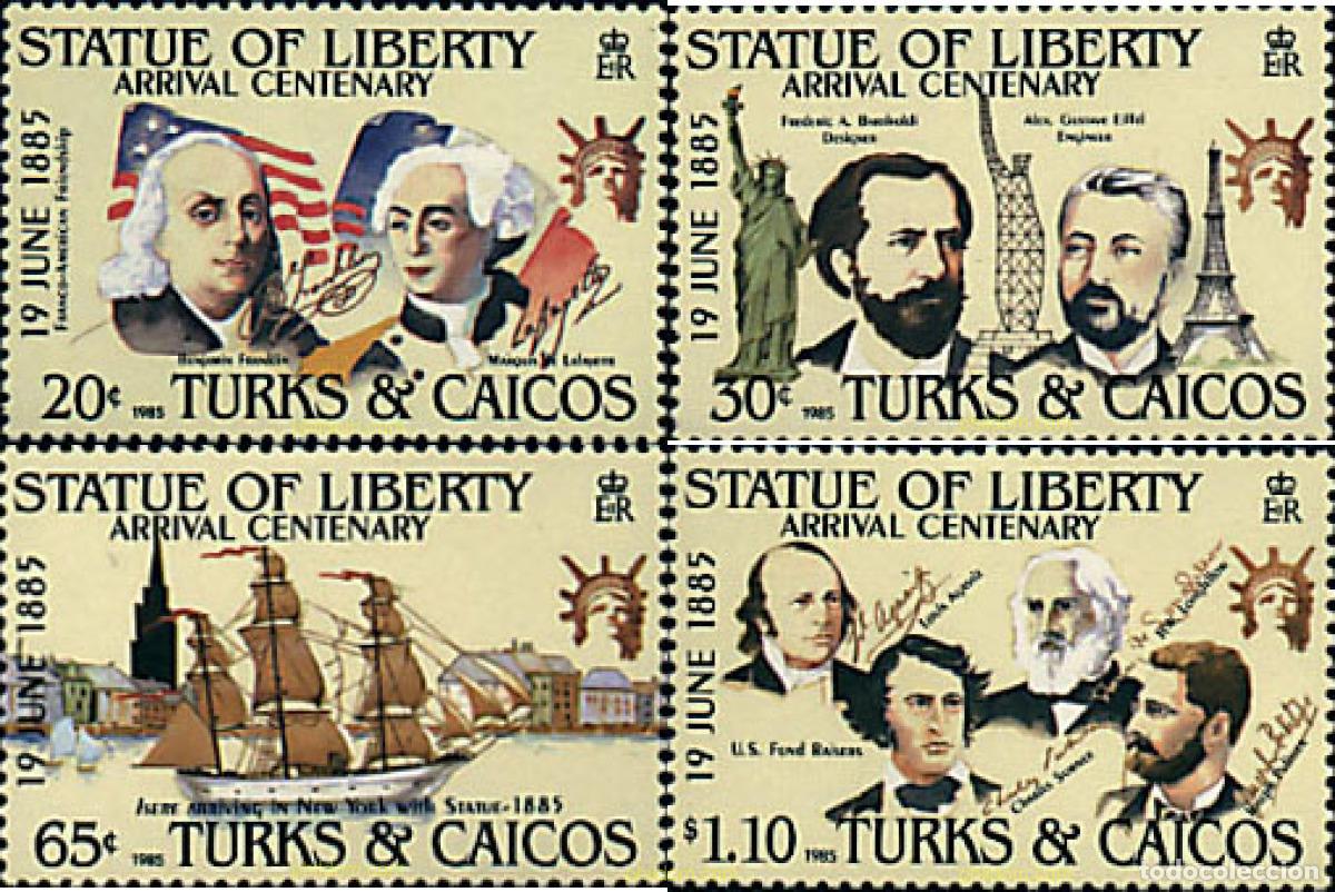 Stamps: 237235 MNH TURKS Y CAICOS 1985 CENTENARIO DE LA ESTATUA DE LA LIBERTAD