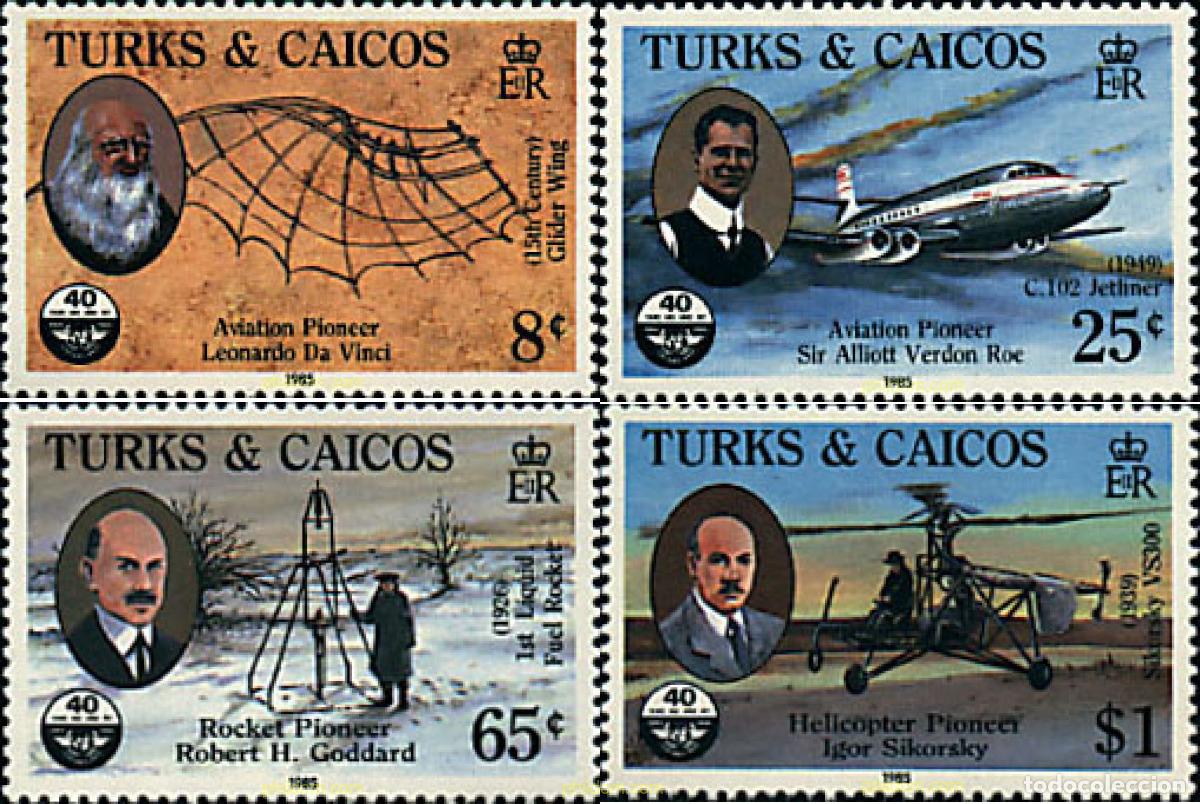 Sellos: 237237 MNH TURKS Y CAICOS 1985 40 ANIVERSARIO DE LA O.A.C.I.