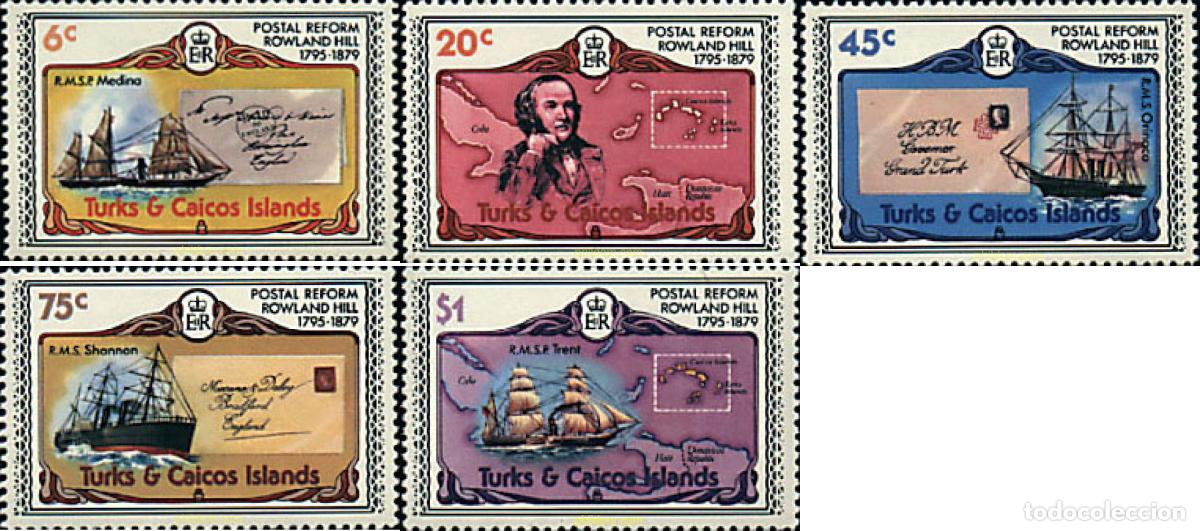 Sellos: 107998 MNH TURKS Y CAICOS 1979 CENTENARIO DE LA MUERTE DE SIR ROWLAND HILL