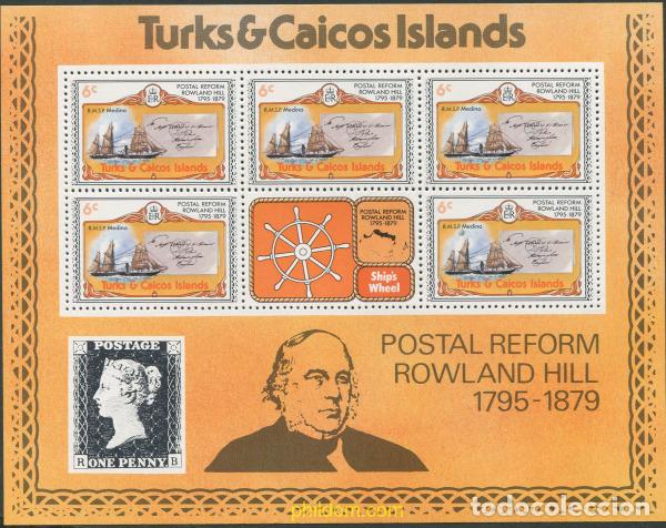 Sellos: 677296 MNH TURKS Y CAICOS 1979 CENTENARIO DE LA MUERTE DE SIR ROWLAND HILL