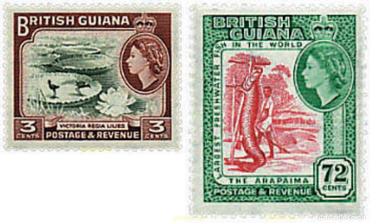 Sellos: 213511 HINGED GUYANA 1954 MOTIVOS VARIOS