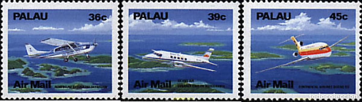 Sellos: 44905 MNH PALAU 1989 AVIONES EN VUELO