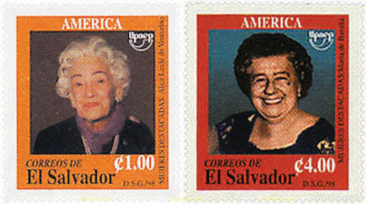 Sellos: 148351 MNH EL SALVADOR 1998 AMERICA-UPAEP 1998 - MUJERES CELEBRES