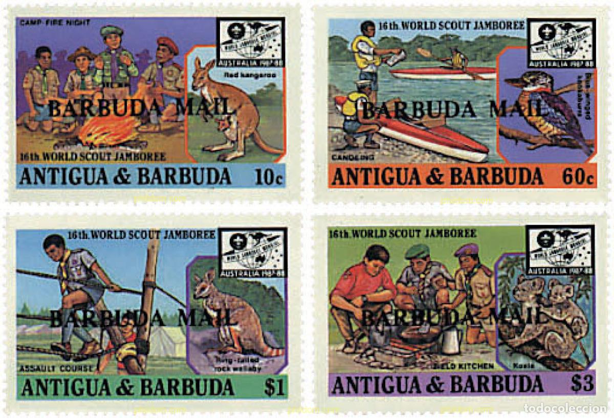 Timbres: 38539 MNH BARBUDA 1988 16 JAMBOREE MUNDIAL EN AUSTRALIA