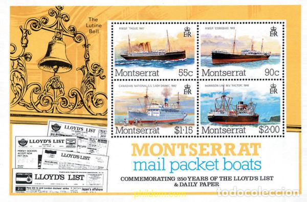 Timbres: 33790 MNH MONTSERRAT 1984 BARCOS POSTALES. 250 ANIVERSARIO DE LA LISTA DE LA LLOYD