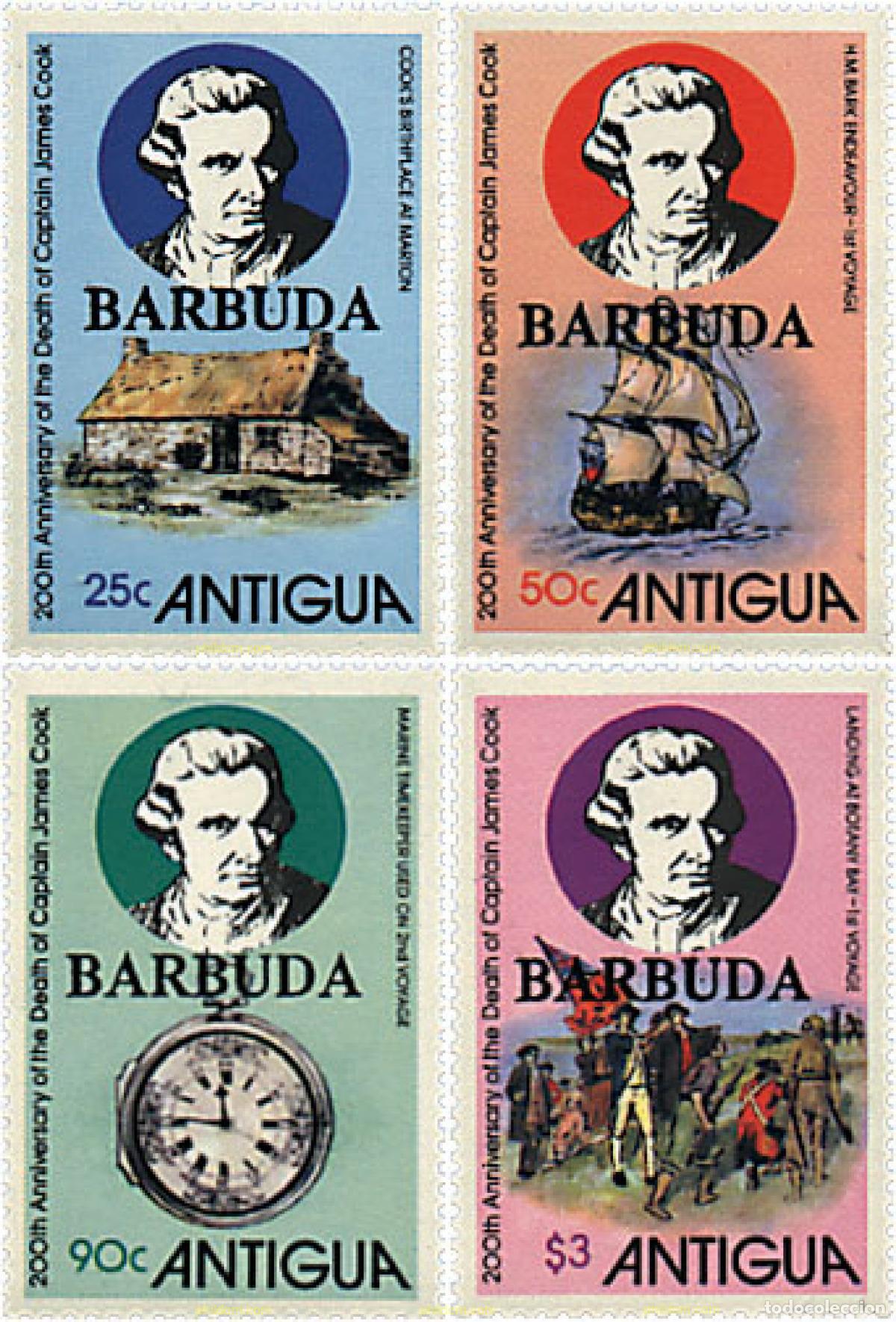 Timbres: 195404 MNH BARBUDA 1979 200 ANIVERSARIO DE LA MUERTE DEL CAPITAN COOK