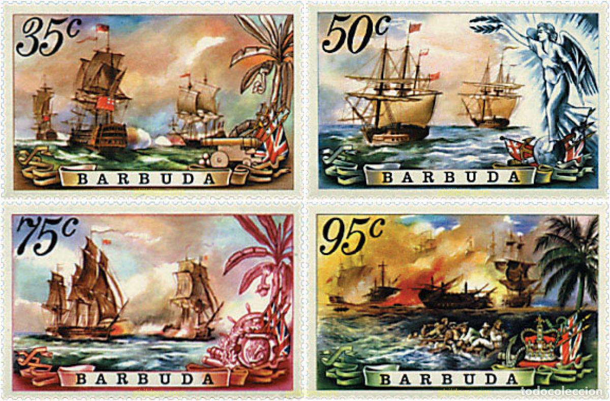 Sellos: 177220 MNH BARBUDA 1975 BATALLA NAVAL