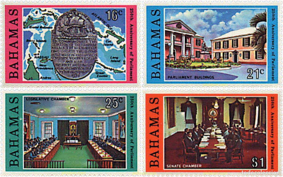 Sellos: 47446 MNH BAHAMAS 1979 250 ANIVERSARIO DEL PARLAMENTO DE LAS BAHAMAS
