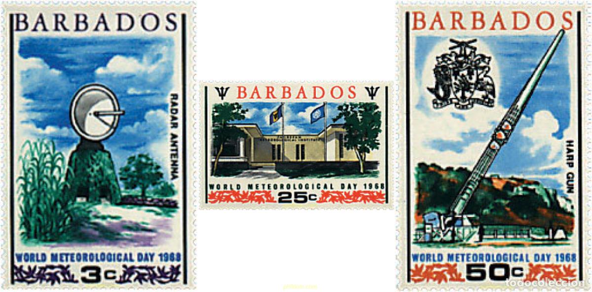 Sellos: 33897 MNH BARBADOS 1968 DIA MUNDIAL DE LA METEOROLOGIA