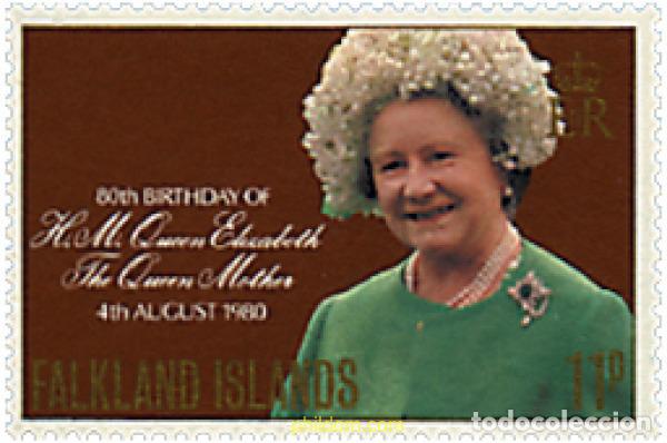 Sellos: 43214 MNH FALKLAND 1980 80 ANIVERSARIO DE LA REINA MADRE