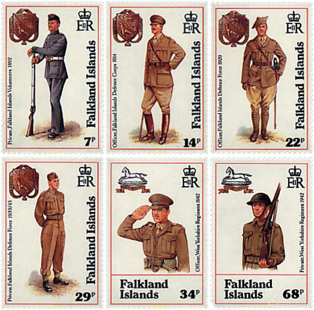 Sellos: 43252 MNH FALKLAND 1992 UNIFORMES MILITARES