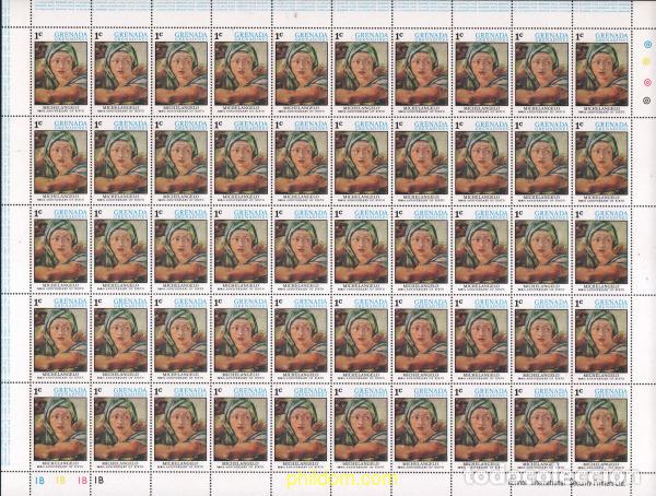Sellos: 639810 MNH GRANADA GRANADINAS 1975 500 ANIVERSARIO DEL NACIMIENTO DE MICHELANGELO BUONARROTI