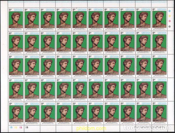 Sellos: 639812 MNH GRANADA GRANADINAS 1975 500 ANIVERSARIO DEL NACIMIENTO DE MICHELANGELO BUONARROTI