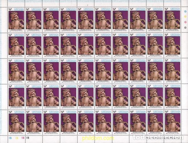Sellos: 639845 MNH GRANADA GRANADINAS 1975 500 ANIVERSARIO DEL NACIMIENTO DE MICHELANGELO BUONARROTI