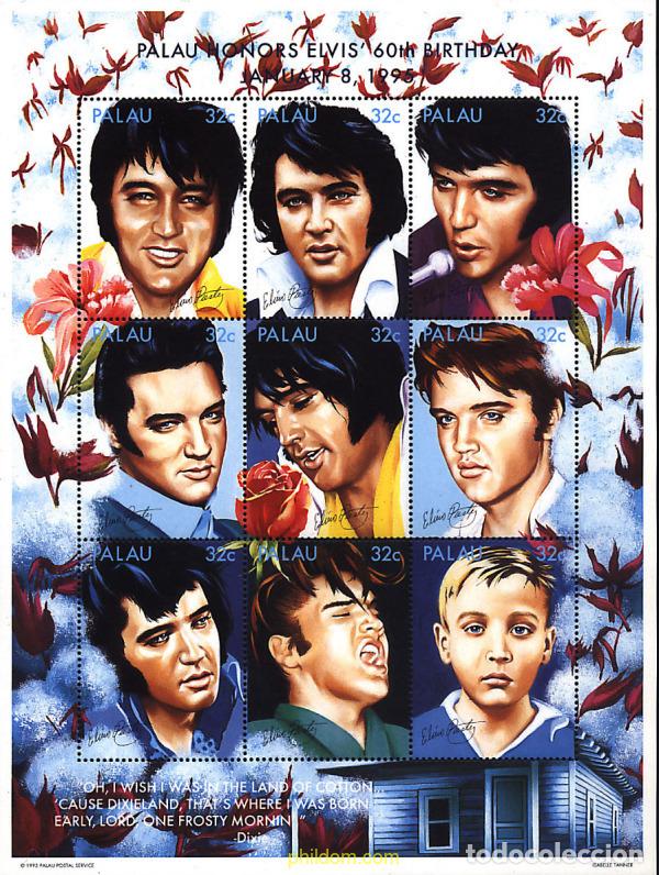 Sellos: 222127 MNH PALAU 1995 60 ANIVERSARIO DEL NACIMIENTO DE ELVIS PRESLEY