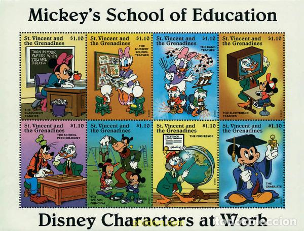 Sellos: 243101 MNH SAN VICENTE 1996 PERSONAJES DE WALT DISNEY EN EL TRABAJO